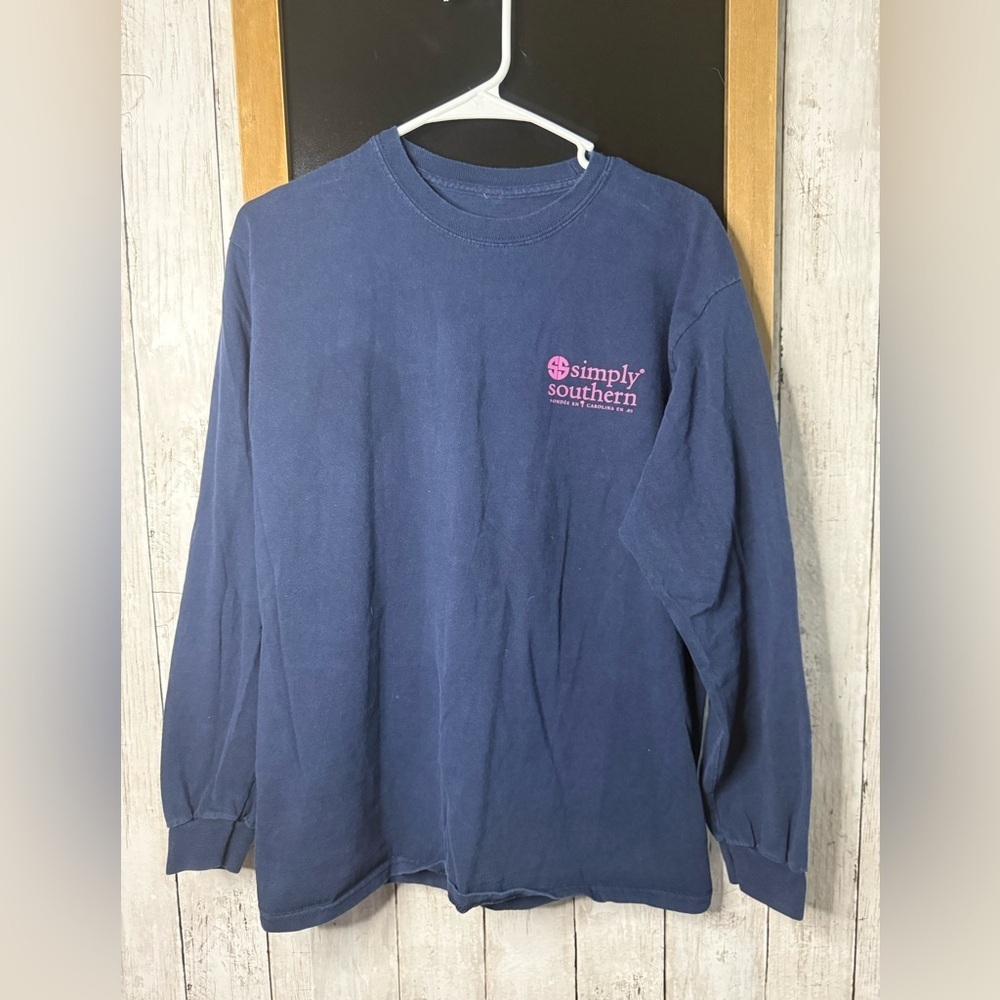 Simply Southern Navy Blue Just One Super Tired Mama Bear Long Sleeve T Shirt M